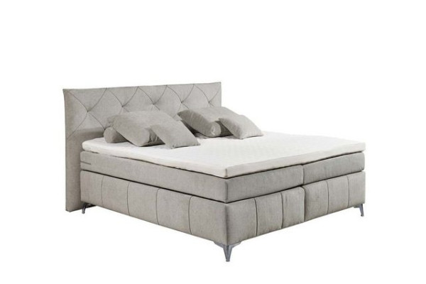 ED EXCITING DESIGN Boxspringliege (160 x 200 cm, Milton), Silber