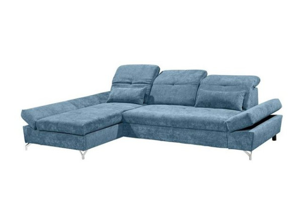 ED EXCITING DESIGN Ecksofa, MELFI Ecksofa Polstergarnitur Sofagarnitur 275 x 168 cm Denim