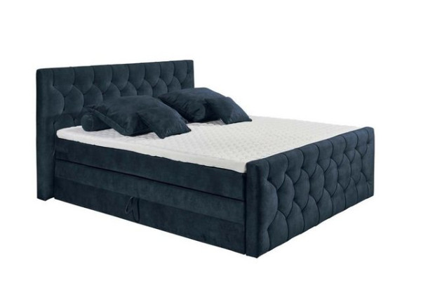 ED EXCITING DESIGN Boxspringliege (160 x 200 cm, Cashfield), Blau