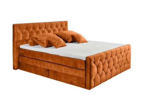 ED EXCITING DESIGN Boxspringliege (180 x 200 cm, Cashfield), Orange