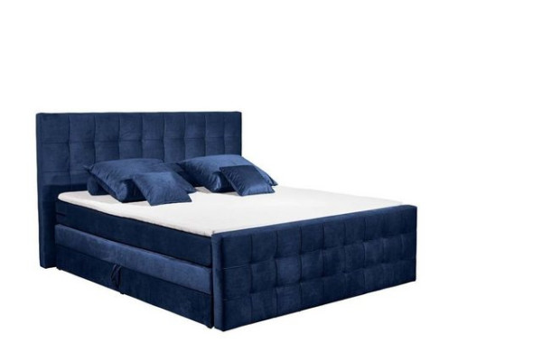 ED EXCITING DESIGN Boxspringliege (160 x 200 cm, Vancouver), Blau