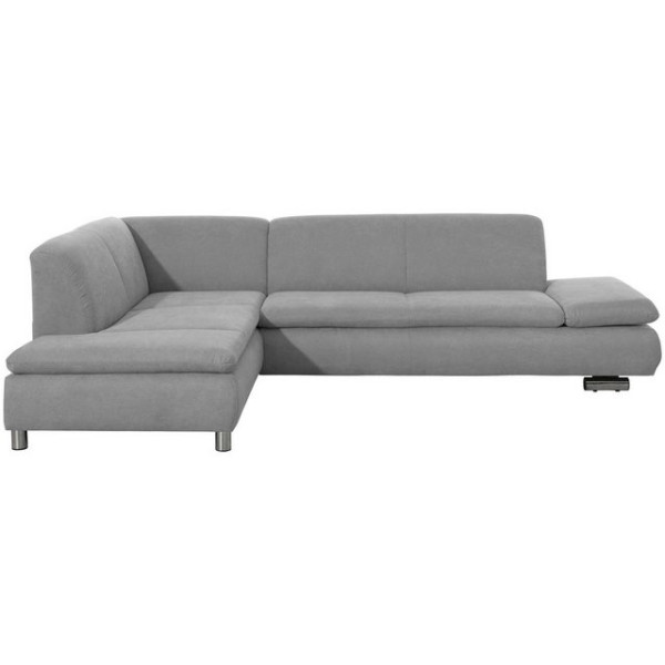 Max Winzer® Ecksofa Terrence Ecksofa links mit Sofa 2,5-Sitzer rechts Flachgewebe hellgrau, 1 Stück,