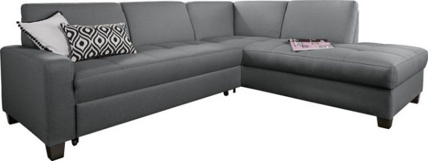 DOMO collection Ecksofa Florentina, wahlweise mit Bettfunktion, mit Kontrastnaht