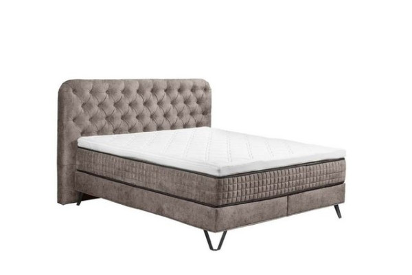 ED EXCITING DESIGN Boxspringliege (180 x 200 cm, Favara), Taupe