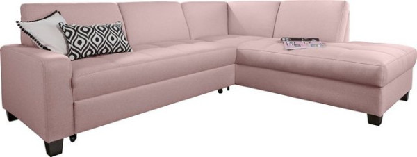 DOMO collection Ecksofa Florentina, wahlweise mit Bettfunktion, mit Kontrastnaht