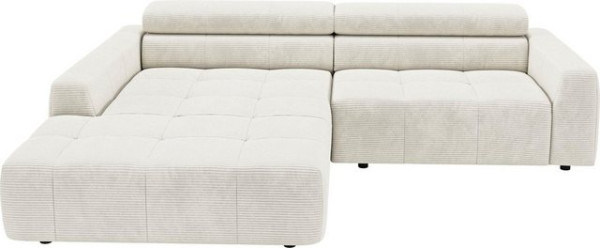 3C Candy Ecksofa Denver auch mit Cord- und Easy care-Bezug, Kopfteilverstellung, wahlweise. mit moto