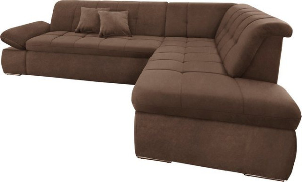 DOMO collection Ecksofa NMoric incl. Zierkissen B/T/H: 273/216/80 cm, Ottomanen-Abschluss, wahlweise