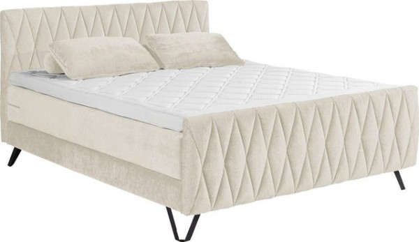 ED EXCITING DESIGN Boxspringbett Marsala, Duo-Matratze - harte Kokosmatte, weiche Filzabdeckung