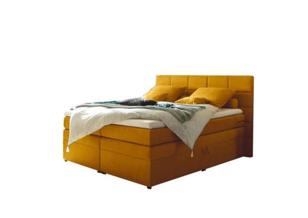 ED EXCITING DESIGN Boxspringliege (160 x 200 cm, Tacoma 1 "Uran" senf 160 cm), Gelb