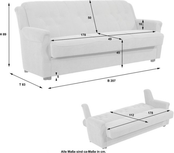 Max Winzer® Polstergarnitur Freiburg, (Set, 3-tlg)