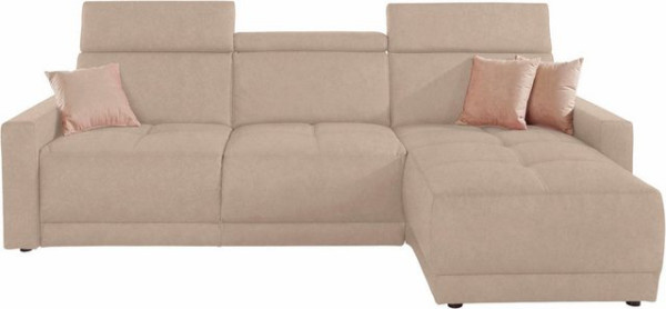 DOMO collection Ecksofa Ava, mit Recamiere, Federkern wahlweise mit Kopfteilverstellungen