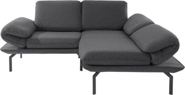 DOMO collection Ecksofa New York, wahlweise mit Arm- und Rückenfunktion, mit Winkelfuß aus Metall