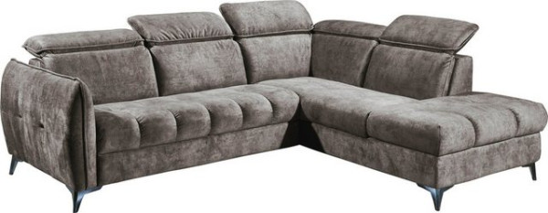 ED EXCITING DESIGN Ecksofa Togo, Bettfunktion, Bettkasten, frei im Raum stellbar, Kopfteilverstellun