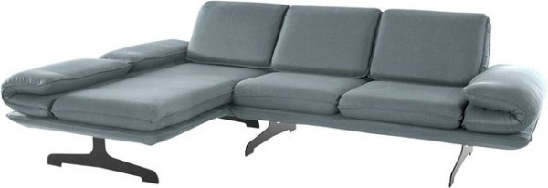 DOMO collection Ecksofa New York, wahlweise mit Arm- und Rückenfunktion, mit Kufenfüßen aus Metall