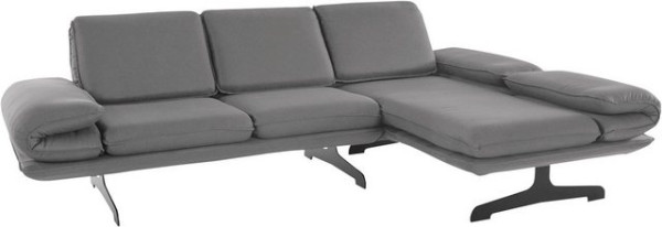 DOMO collection Ecksofa New York, wahlweise mit Arm- und Rückenfunktion, mit Kufenfüßen aus Metall