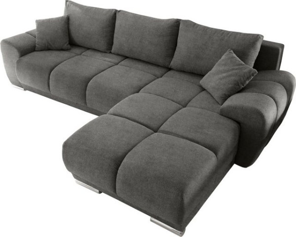 ED EXCITING DESIGN Ecksofa Anton, mit Bettfunktion, Bettkasten, Rücken- und Zierkissen, universell