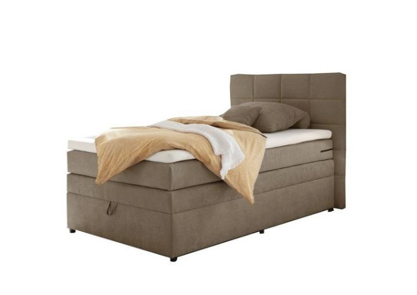 ED EXCITING DESIGN Boxspringliege (140 x 200 cm, Tacoma 1 "Soro" sand 140 cm), Beige