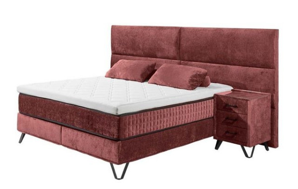 ED EXCITING DESIGN Boxspringliege (160 x 200 cm, Trapani XL), Rot