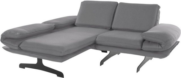 DOMO collection Ecksofa New York, wahlweise mit Arm- und Rückenfunktion, mit Kufenfüßen aus Metall