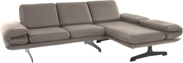 DOMO collection Ecksofa New York, wahlweise mit Arm- und Rückenfunktion, mit Kufenfüßen aus Metall