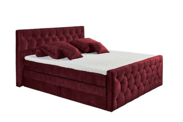 ED EXCITING DESIGN Boxspringliege (160 x 200 cm, Cashfield), Rot