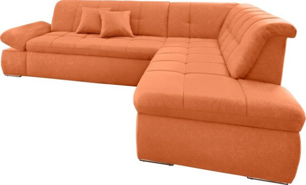 DOMO collection Ecksofa NMoric incl. Zierkissen B/T/H: 273/216/80 cm, Ottomanen-Abschluss, wahlweise