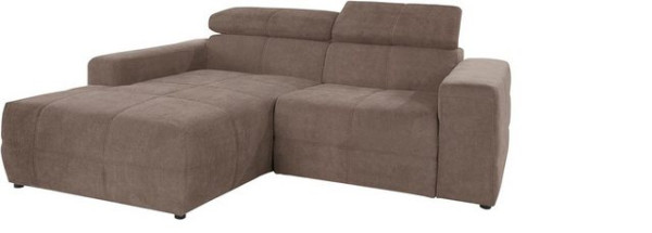 DOMO collection Ecksofa Brandon kleine Ausführung B/T/H: 214/100/80 cm, Mit Kopfteilverstellung, auc