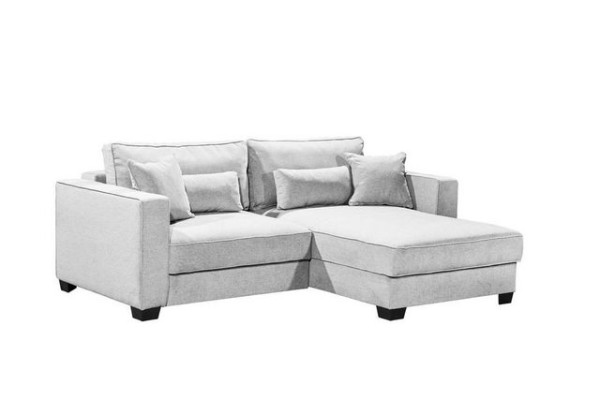 ED EXCITING DESIGN Ecksofa, Melvin Ecksofa Polstergarnitur Sofagarnitur 200x140 cm Silber