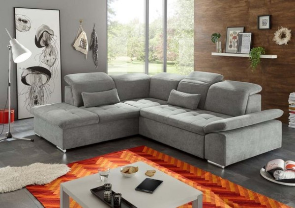 ED EXCITING DESIGN Ecksofa, Wayne Ecksofa 276x240 cm Couch Eckcouch Sofa Schlamm (Grau-Braun)