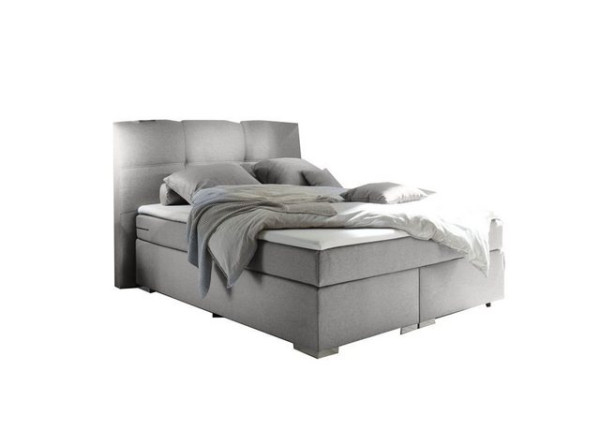 ED EXCITING DESIGN Boxspringliege (140 x 200 cm, Pensacola 1 silver 140 cm), Silber