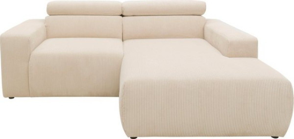 DOMO collection Ecksofa Brandon kleine Ausführung B/T/H: 214/100/80 cm, Mit Kopfteilverstellung, auc