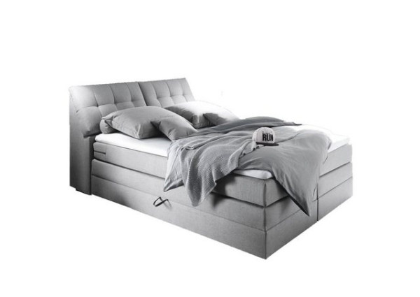 ED EXCITING DESIGN Boxspringliege (180 x 200 cm, Space 1 silver 180 cm), Silber