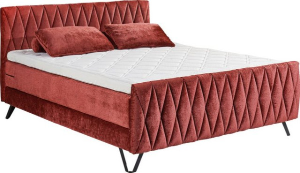 ED EXCITING DESIGN Boxspringbett Marsala, Duo-Matratze - harte Kokosmatte, weiche Filzabdeckung