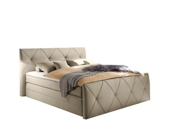 ED EXCITING DESIGN Boxspringliege (180 x 200 cm, Calgary 1 schlamm 180 cm), Grau