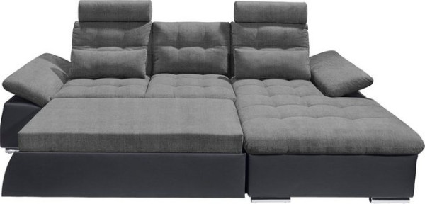 ED EXCITING DESIGN Ecksofa Jakarta, mit Bettfunktion, Kopfstützen, Nierenkissen, Armteilverstellung