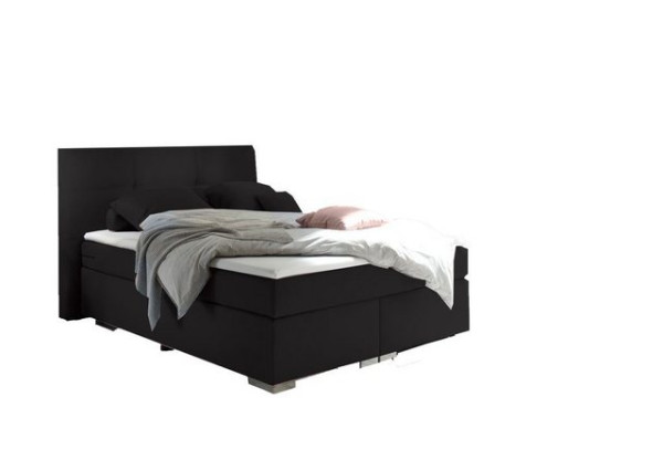 ED EXCITING DESIGN Boxspringliege (140 x 200 cm, Pensacola 1 schwarz 140 cm), Schwarz