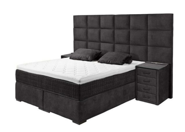 ED EXCITING DESIGN Boxspringliege (180 x 200 cm, Naro XL), Schwarz