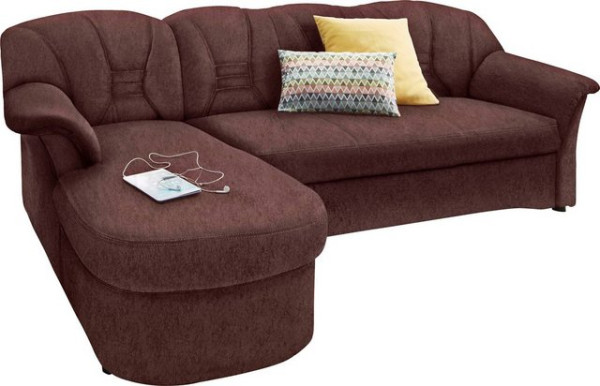 DOMO collection Ecksofa Elva, wahlweise mit Bettfunktion und Federkern