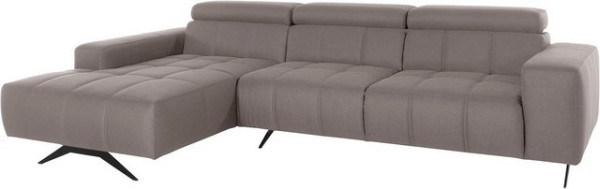 DOMO collection Ecksofa Trento, wahlweise mit Kopfteilverstellung, Recamiere links/rechts bestellbar