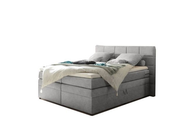 ED EXCITING DESIGN Boxspringliege (160 x 200 cm, Tacoma 1 "Soro" schlamm 160 cm), Grau