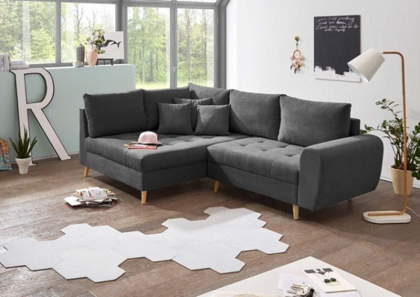 ED EXCITING DESIGN Ecksofa, Alice Ecksofa 249x175 cm Couch Eckcouch Sofa Anthrazit