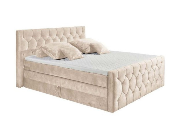 ED EXCITING DESIGN Boxspringliege (160 x 200 cm, Cashfield), Beige