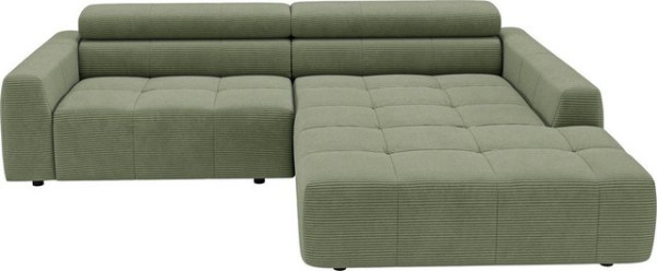 3C Candy Ecksofa Denver auch mit Cord- und Easy care-Bezug, Kopfteilverstellung, wahlweise. mit moto