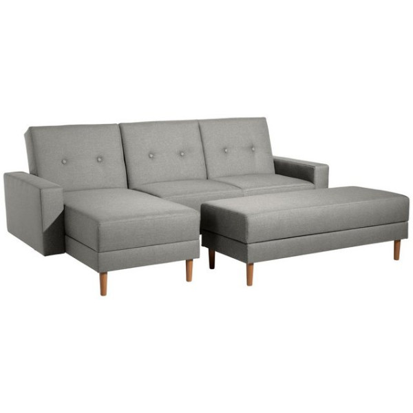 Max Winzer® Ecksofa Schlafsofa Ecksofa Just Cool Funktionssofa Stauraumhocker hellgrau, 1 Stück, Lie