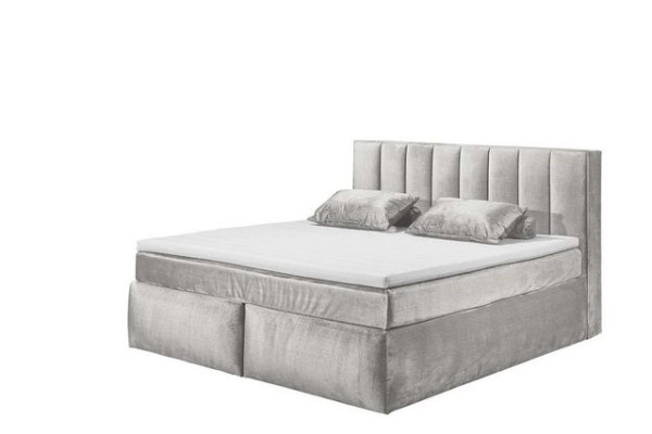 ED EXCITING DESIGN Boxspringliege (200 x 220 cm, Montera), Silber