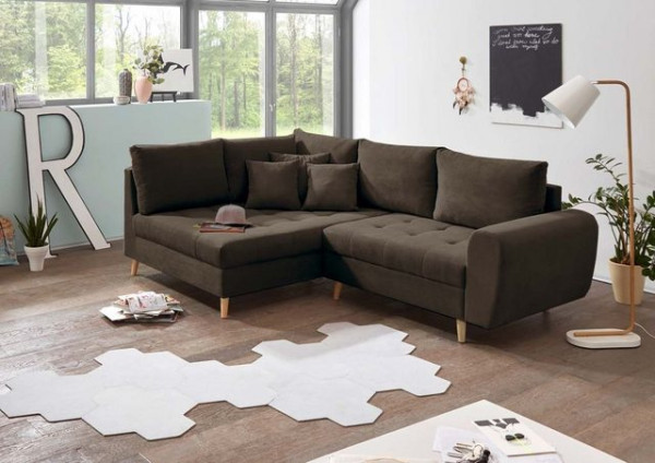 ED EXCITING DESIGN Ecksofa, Alice Ecksofa 249x175 cm Couch Eckcouch Sofa Stone (Braun-Grau)