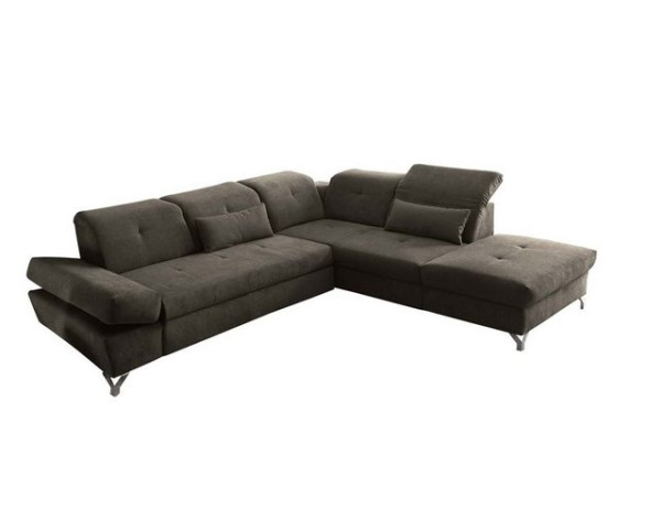 ED EXCITING DESIGN Ecksofa, MELFI Ecksofa Polstergarnitur Sofagarnitur 275 x 245 cm Stone