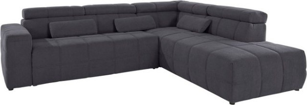 DOMO collection Ecksofa Brandon, inklusive Kopfteilverstellung, wahlweise mit Sitztiefenverstellung