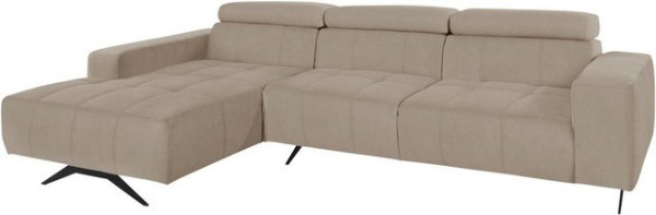 DOMO collection Ecksofa Trento, wahlweise mit Kopfteilverstellung, Recamiere links/rechts bestellbar