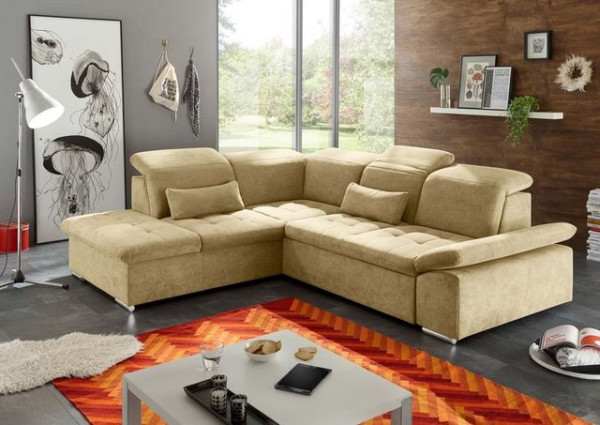 ED EXCITING DESIGN Ecksofa, Wayne Ecksofa 276x240 cm Couch Eckcouch Sofa Sand (Beige)